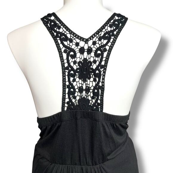 Vintage Torrid Womens Maxi Blouson Sundress V Neck Sleeveless Lace Back Black 4X - Picture 5 of 11